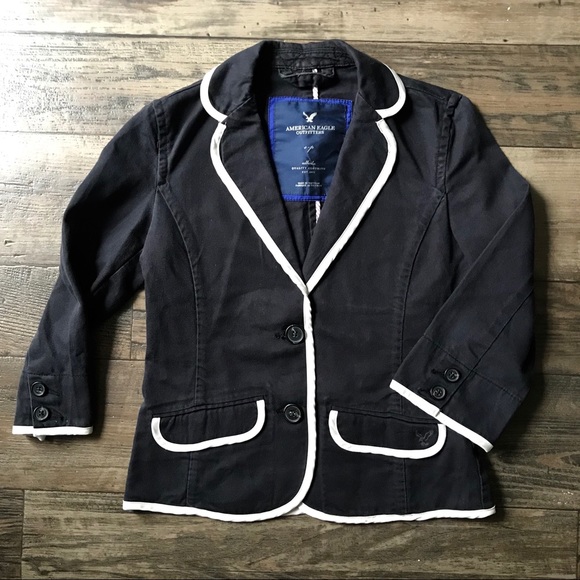 American Eagle Outfitters Jackets & Blazers - American Eagle Preppy Navy Blazer S